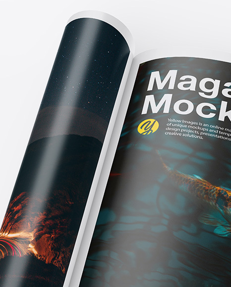 Download Glossy A4 Magazine Mockup In Stationery Mockups On Yellow Images Object Mockups PSD Mockup Templates