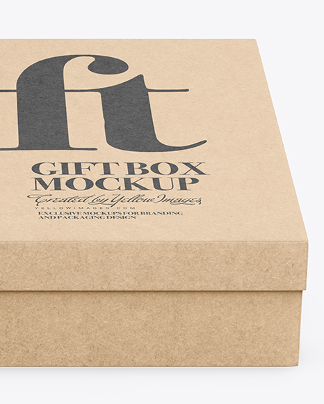 Kraft Paper Box Mockup PSD #2