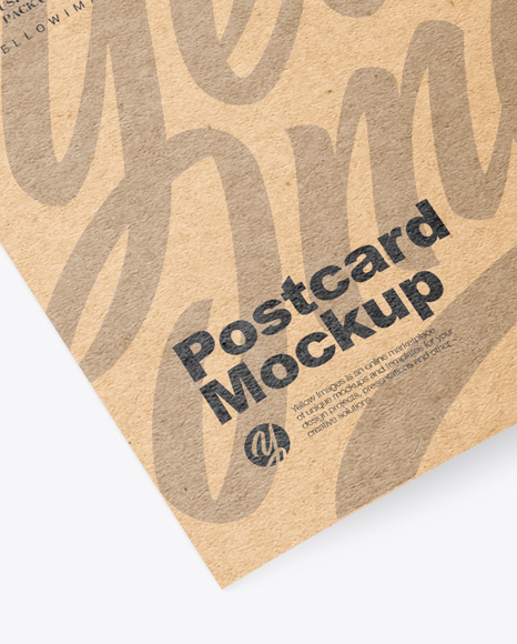 Kraft Paper Postcard Mockup PSD #3