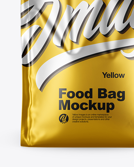 Download Matte Metallic Food Bag Mockup In Bag Sack Mockups On Yellow Images Object Mockups PSD Mockup Templates