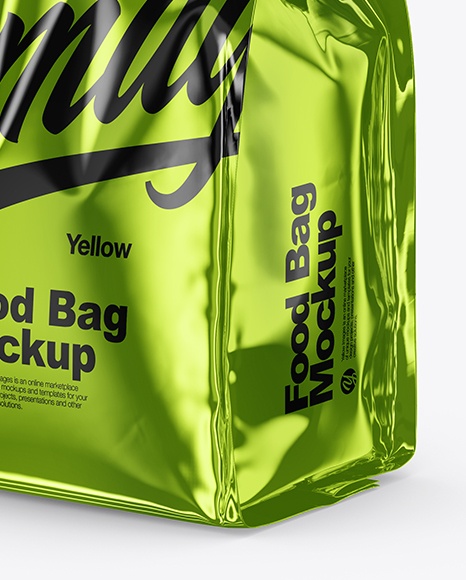 Metallic Food Bag Mockup PSD #1