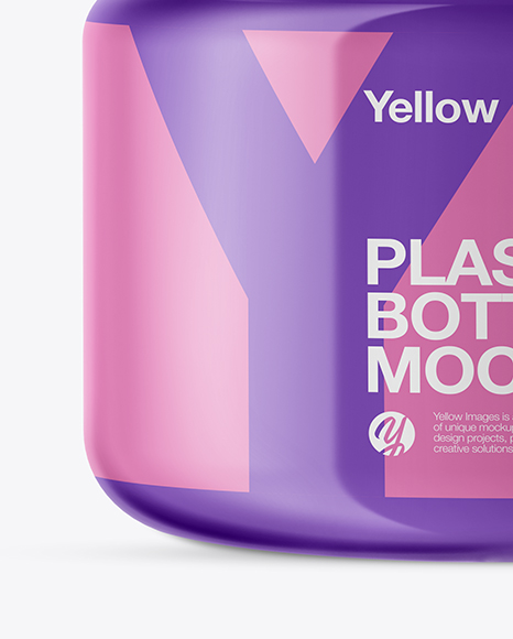 Glossy Bottle with Shrink Sleeve Mockup PSD #7