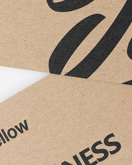 Kraft Business Cards Mockup PSD #6