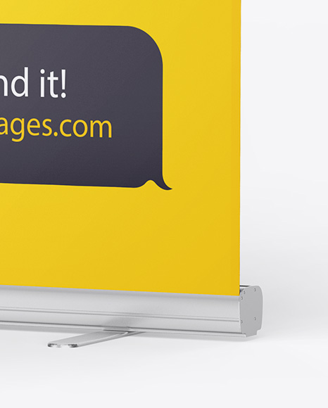 Download Matte Roll Up Banner Mockup In Outdoor Advertising Mockups On Yellow Images Object Mockups PSD Mockup Templates