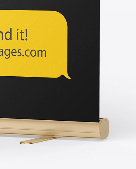 Download Matte Roll Up Banner Mockup In Outdoor Advertising Mockups On Yellow Images Object Mockups Yellowimages Mockups