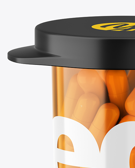 Orange Pills Bottle Mockup PSD #2