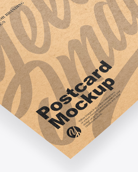 Kraft Paper Postcard Mockup PSD #2
