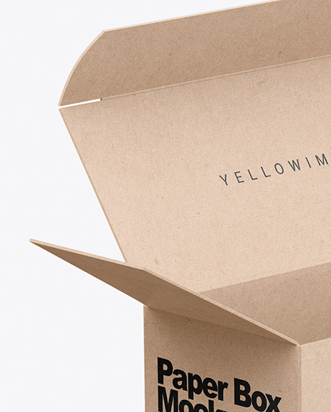 Opened Kraft Box Mockup PSD #2