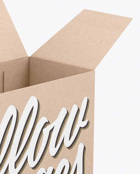 Opened Kraft Box Mockup PSD #1