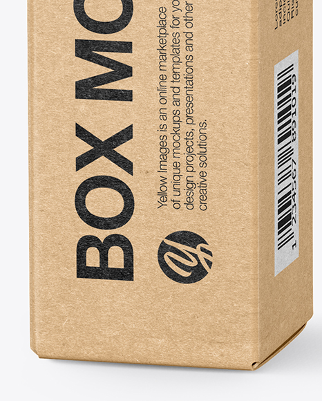 Download Kraft Paper Box Mockup In Box Mockups On Yellow Images Object Mockups