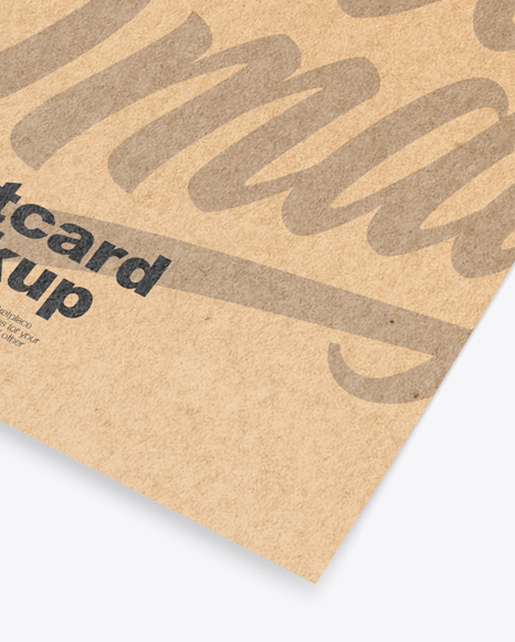 Kraft Paper Postcard Mockup PSD #3