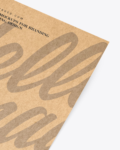 Kraft Paper Postcard Mockup PSD #4