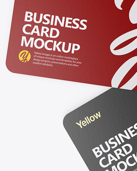 Download Paper Business Cards Mockup In Stationery Mockups On Yellow Images Object Mockups PSD Mockup Templates