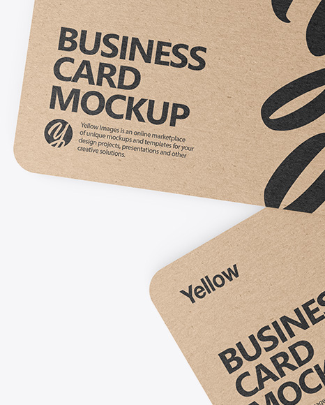 Kraft Business Cards Mockup PSD #2