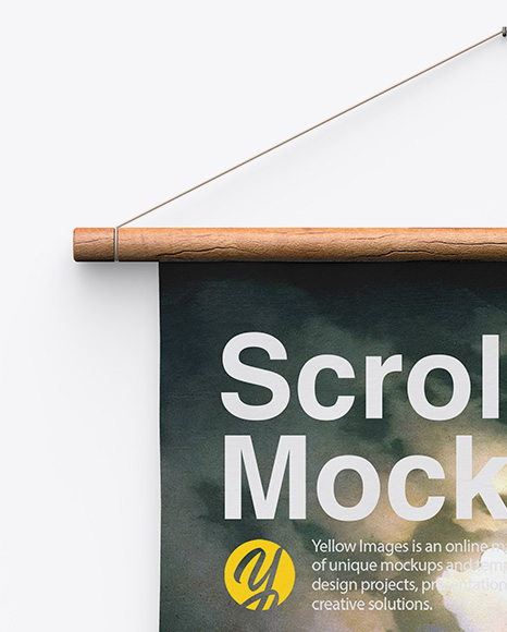 Scroll Mockup w  Wooden Handles PSD #1