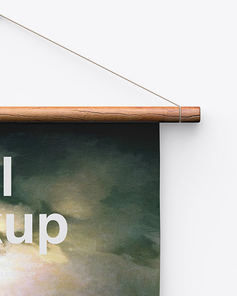 Scroll Mockup w  Wooden Handles PSD #6
