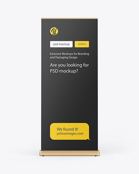 Download Matte Roll Up Banner Mockup In Outdoor Advertising Mockups On Yellow Images Object Mockups PSD Mockup Templates