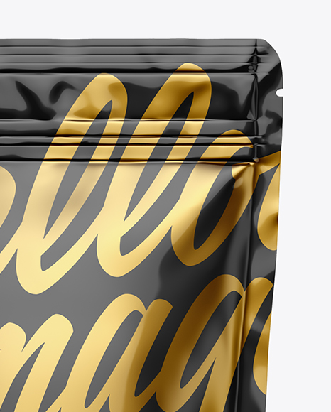 Glossy Stand Up Pouch W  Zipper Mockup PSD #6
