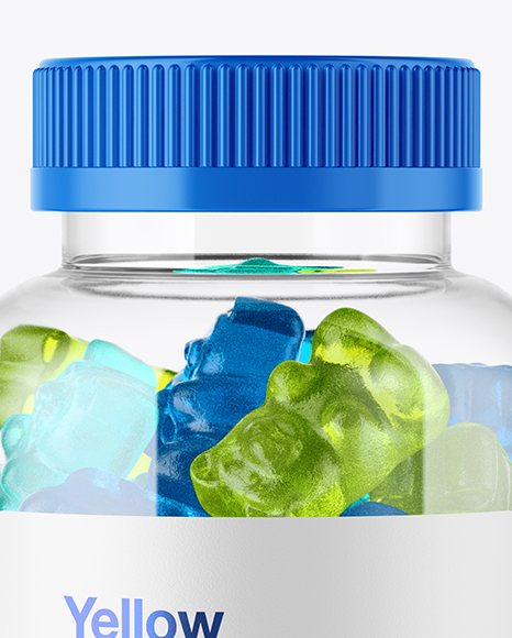 Plastic Bottle with Gummies Mockup PSD #3