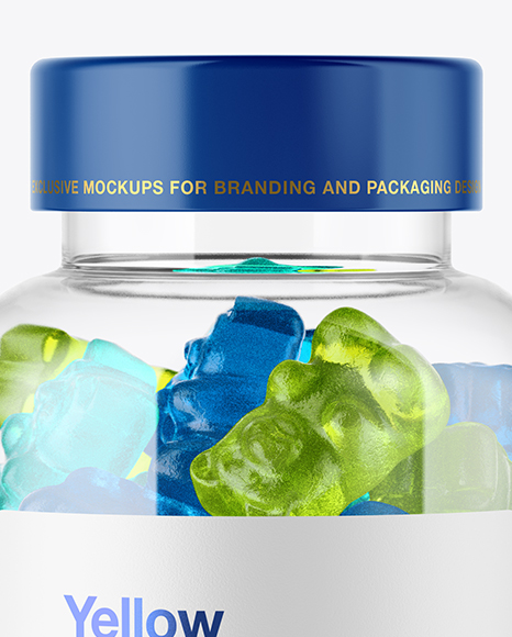 Plastic Bottle with Gummies Mockup PSD #4