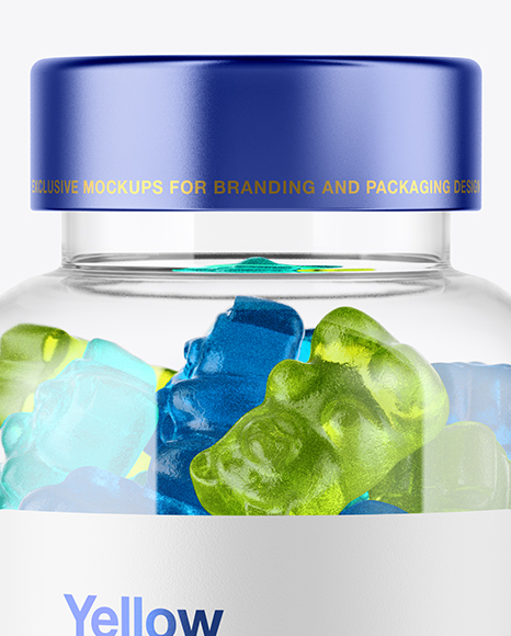 Download Plastic Bottle with Gummies Mockup in Bottle Mockups on Yellow Images Object Mockups