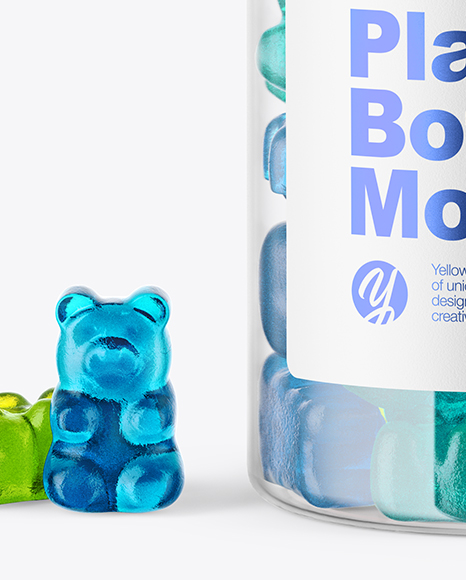 Plastic Bottle with Gummies Mockup PSD #6