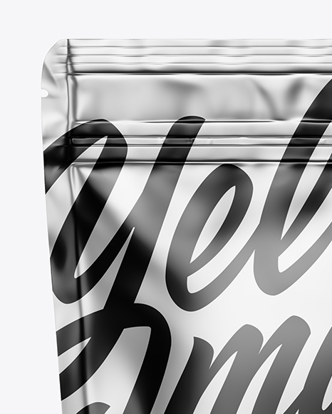 Metallic Stand Up Pouch W/ Zipper Mockup