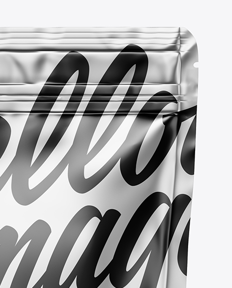 Metallic Stand Up Pouch W/ Zipper Mockup