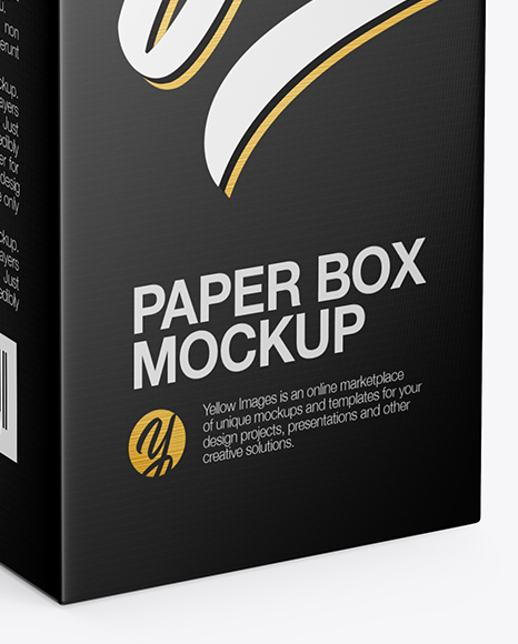 Glossy Paper Box Mockup In Box Mockups On Yellow Images Object Mockups