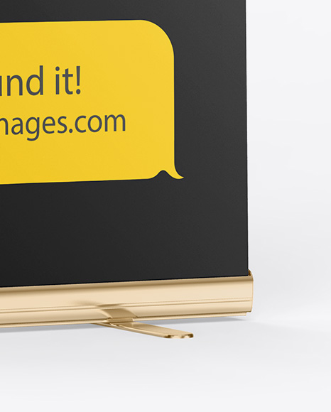 Download Glossy Roll Up Banner Mockup In Outdoor Advertising Mockups On Yellow Images Object Mockups PSD Mockup Templates