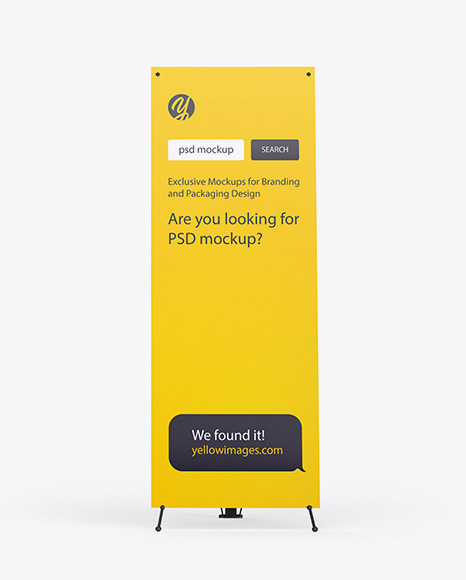 Download Plastic X Banner Mockup In Outdoor Advertising Mockups On Yellow Images Object Mockups