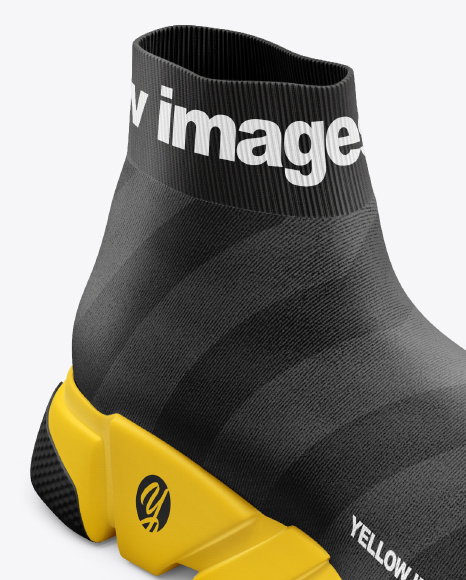 Sneaker Mockup in Apparel Mockups on Yellow Images Object Mockups