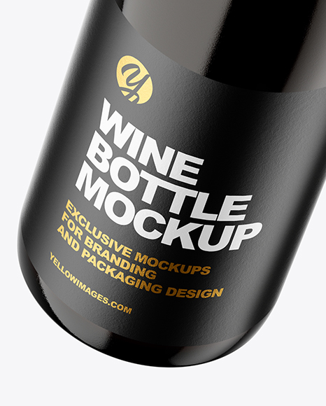 Clear Glass Red Wine Bottle Mockup PSD #4