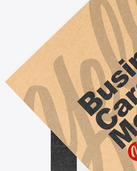 Two Kraft Business Cards Mockup PSD #2