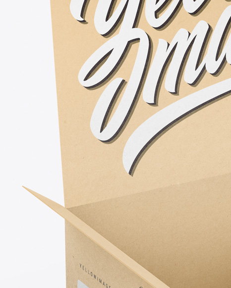 Opened Kraft Box Mockup PSD #3