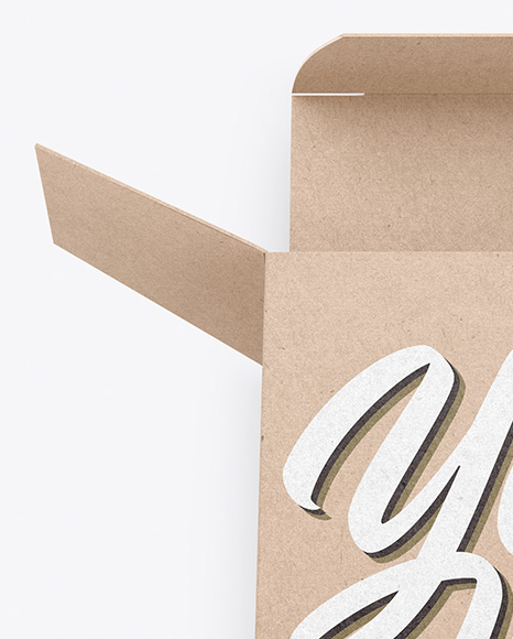 Opened Kraft Box Mockup PSD #2