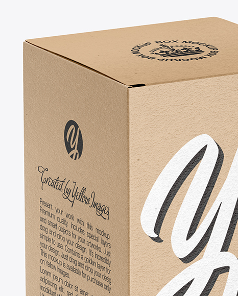 Download Kraft Paper Box Mockup In Box Mockups On Yellow Images Object Mockups