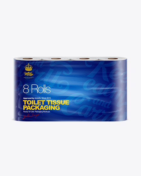 Download Toilet Tissue 8 pack Mockup in Packaging Mockups on Yellow ...