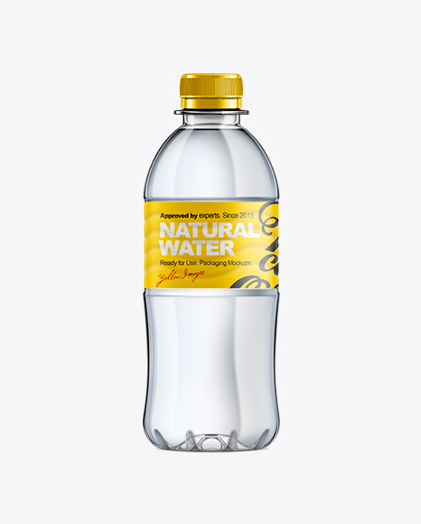 Download 350ml Plastic Water Bottle Mockup in Bottle Mockups on Yellow Images Object Mockups