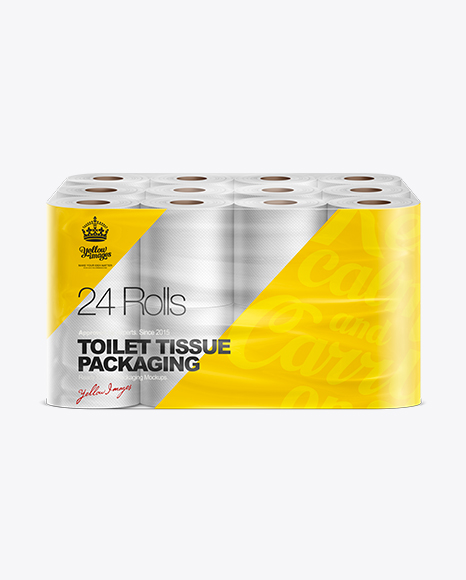 Download Toilet Tissue 24 Pack Mockup In Packaging Mockups On Yellow Images Object Mockups PSD Mockup Templates