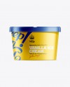 56oz Ice Cream Container Mockup on Yellow Images Object Mockups