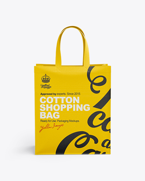 Download Medium Eco Bag Mockup In Bag Sack Mockups On Yellow Images Object Mockups