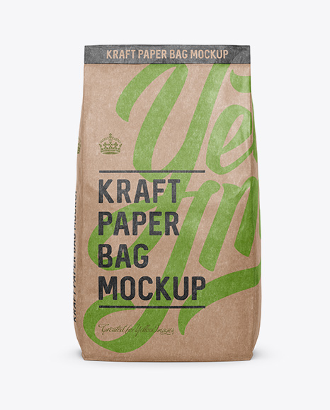 Download Kraft Paper Bag Mockup Front View In Bag Sack Mockups On Yellow Images Object Mockups PSD Mockup Templates