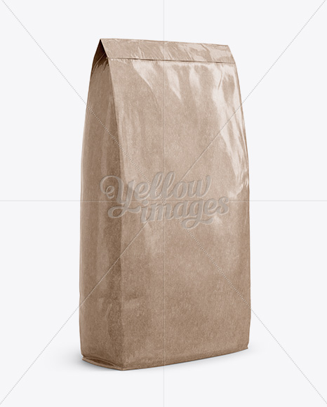 Download Kraft Paper Bag Mockup Halfside View In Bag Sack Mockups On Yellow Images Object Mockups Yellowimages Mockups