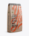 Glossy Kraft Paper Bag Mockup - Halfside View on Yellow Images Object