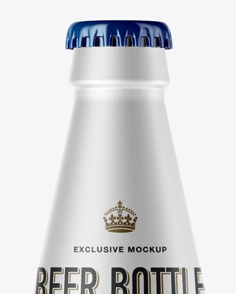 568ml Clear Glass Bottle with Lager Beer Mockup