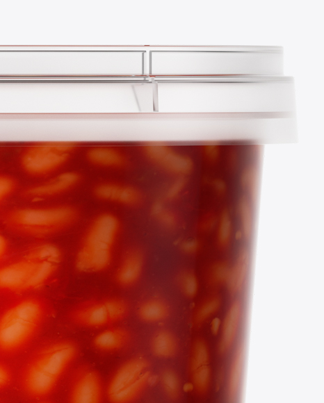 Glossy Plastic Container With Beans Mockup   Eye Level Shot PSD #3