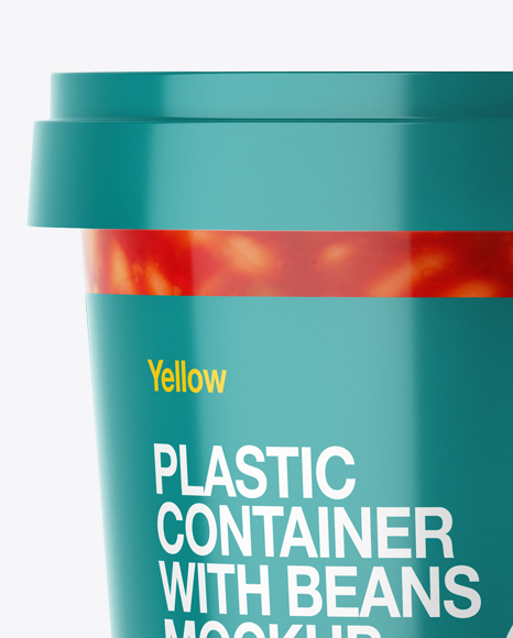 Download Glossy Plastic Container With Beans Mockup Eye Level Shot In Pot Tub Mockups On Yellow Images Object Mockups Yellowimages Mockups