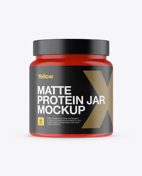 Matte Protein Jar Mockup - Front View - Free Download Images High