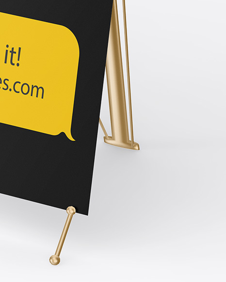 Download Metallic X Banner Mockup In Outdoor Advertising Mockups On Yellow Images Object Mockups PSD Mockup Templates